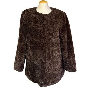 Women’s Chocolate Brown Regal Faux Fur Teddy Bear Coat | Size Large | GUC 🤎🐻